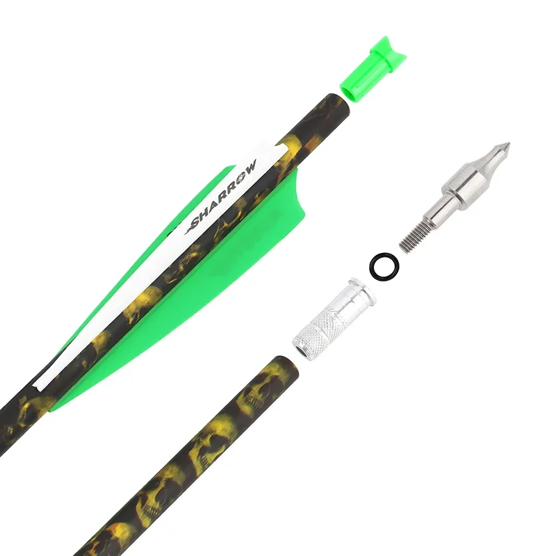 12pcs 16/17/18/20/22inch Archery Arrows Bolts Mix Carbon Arrow 125gr Arrowhead 